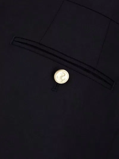 Thom Browne Wool Trousers With Back Pocket And Cuffed Hem