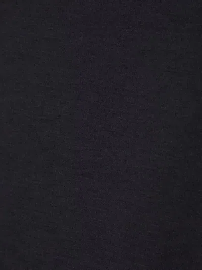 Zegna Navy Blue Piquet Cotton T-shirt In Black