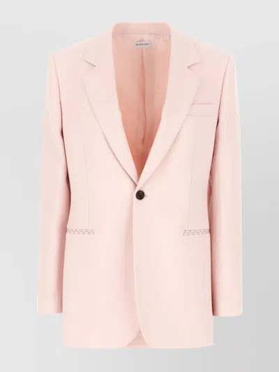 Burberry Jackets With Back Vent And Front Pockets In Pink