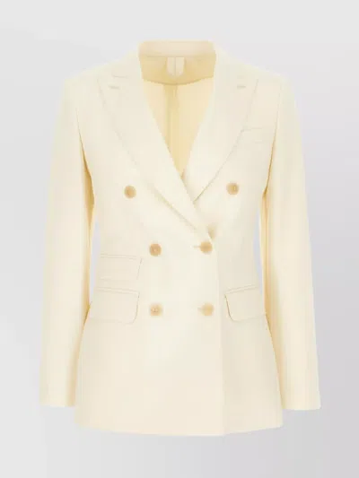 Max Mara Wool Blend Double-breasted Blazer In Neutral