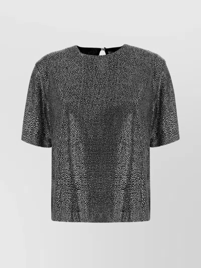 Giuseppe Di Morabito Embellished Metallic Short Sleeves Blouse In Black