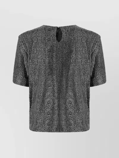 Giuseppe Di Morabito Embellished Metallic Short Sleeves Blouse In Black