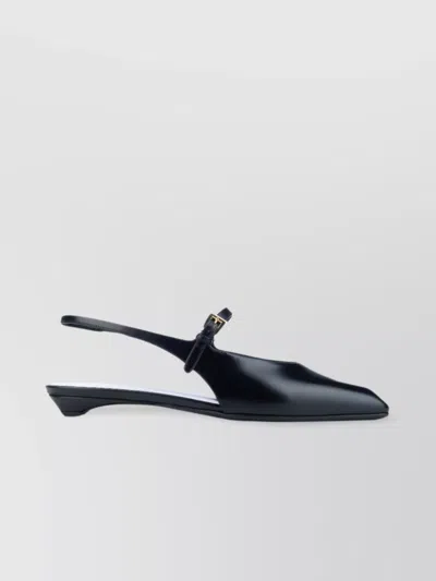 Prada Black Patent Leather Slingback Ballerina