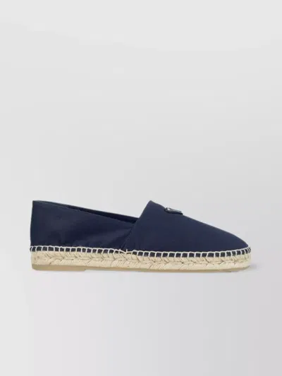 Prada Logo Tringolo Espadrilles Flat Shoes Blue