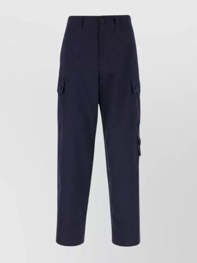 Givenchy Textured Cotton Cargo Pants In Blue