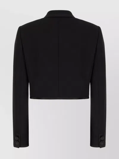Dolce & Gabbana Satin-trimmed Wool-blend Blazer In Black