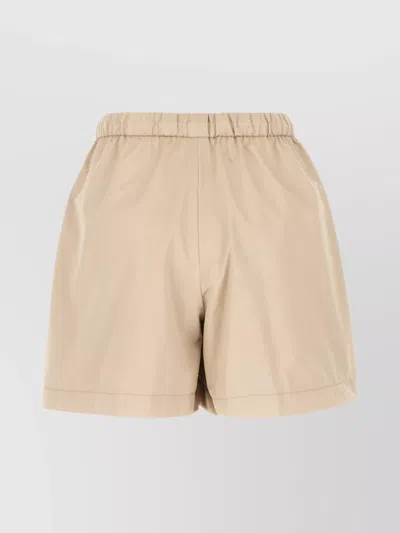 Fendi Grey Elastic Waistband Polyester Shorts In Neutral
