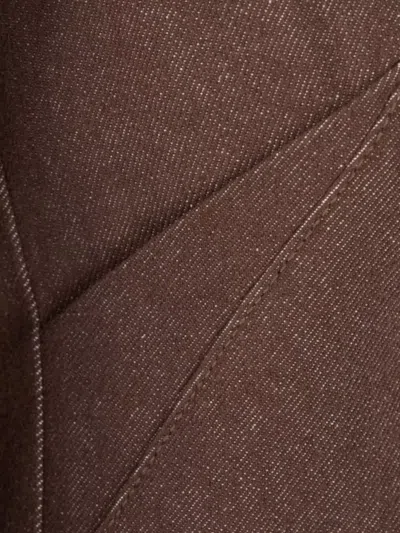 Max Mara Cotton Blazer With Notched Lapel And Flap Pockets In Brown