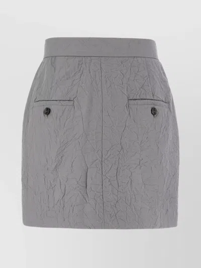 Max Mara Wool High-waisted Mini Skirt In Gray