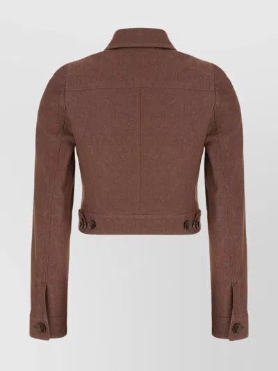 Max Mara "carp" Jacket Cotton In Brown