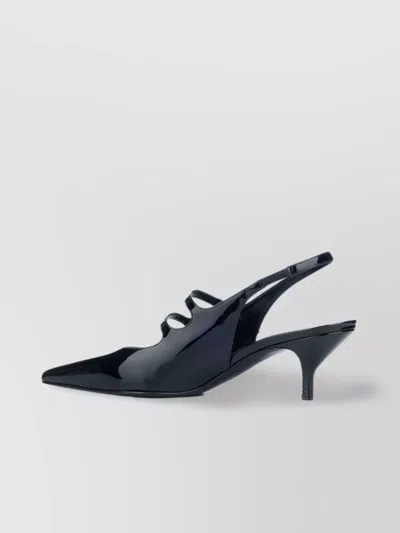 Celine Double Strap Mary Jane Slingback In Patent Calfskin In Black