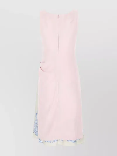 Versace Draped Detail Acetate Blend Dress In Pink