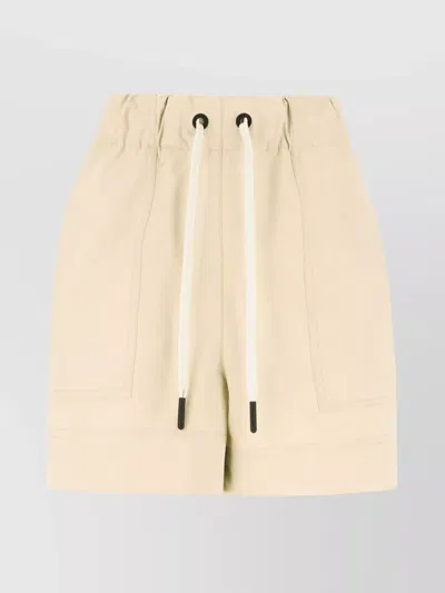 Moncler Shorts Elastic Waistband Side Pockets In Neutral