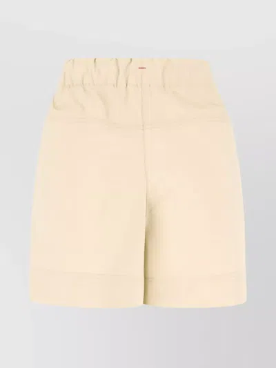 Moncler Shorts Elastic Waistband Side Pockets In Neutral