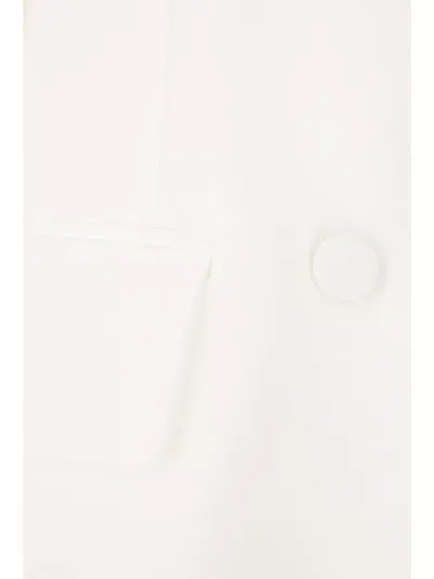 Max Mara Triacetate Blend Blazer With Front Flap Pockets In White