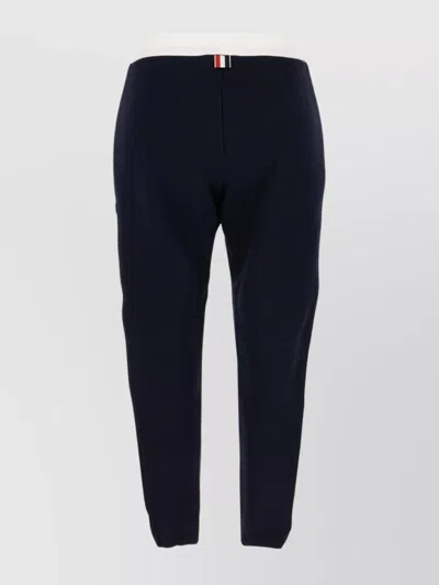 Thom Browne Cotton Joggers With Drawstring Waist And Side Stripes In Blue