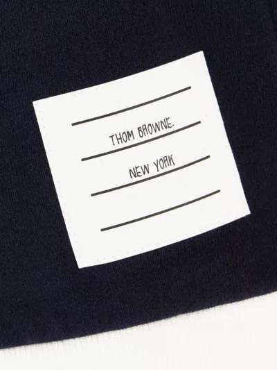 Thom Browne Cotton Sweatshirt With Multicolor Block Design In Blue