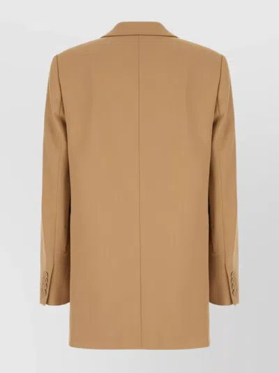 Michael Kors Blend Blazer With Button Detailing And Pockets In Brown