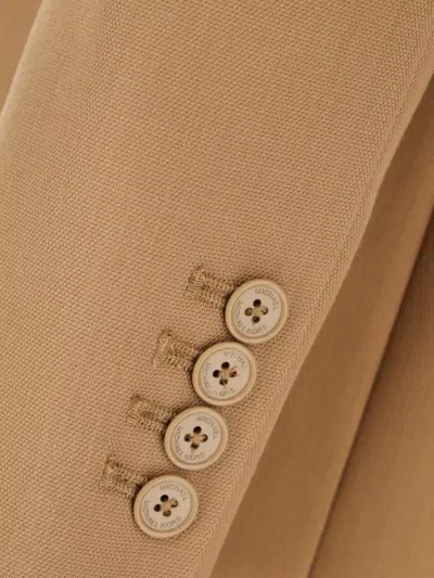 Michael Kors Blend Blazer With Button Detailing And Pockets In Brown