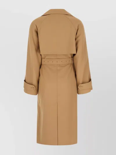 Michael Kors Polyester Blend Trench Coat With Notched Lapels In Brown