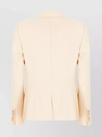 Tom Ford Wool Blend Blazer Back Vent In Neutral