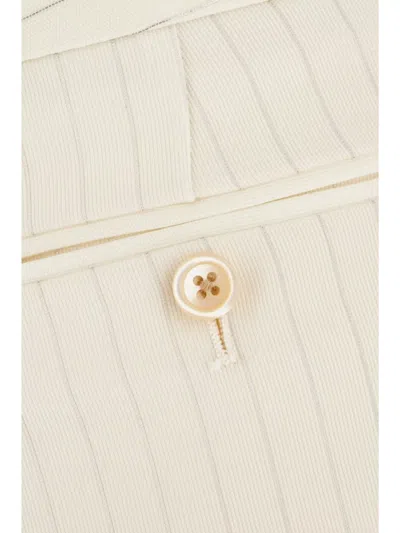 Tom Ford Wool Pants With Belt Loops And Button Detail In Neutral