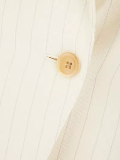 Tom Ford Wool Blend Blazer With Embroidered Back Vent In Neutral