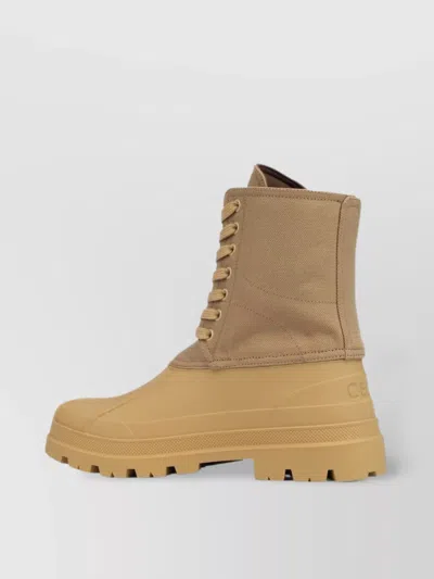 Celine Round Toe Ankle Length Rubber Sole Boots In Neutral