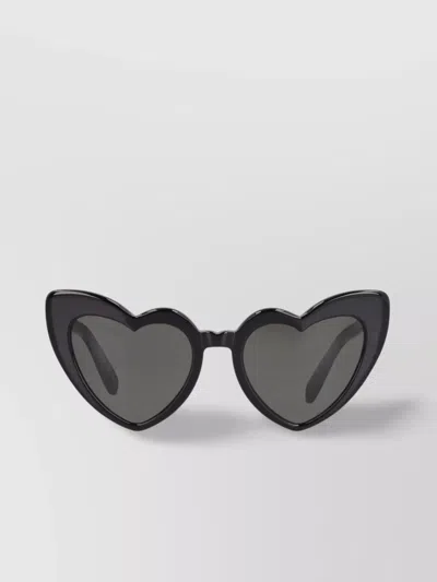Saint Laurent Wave Heart Frame Sunglasses In Black
