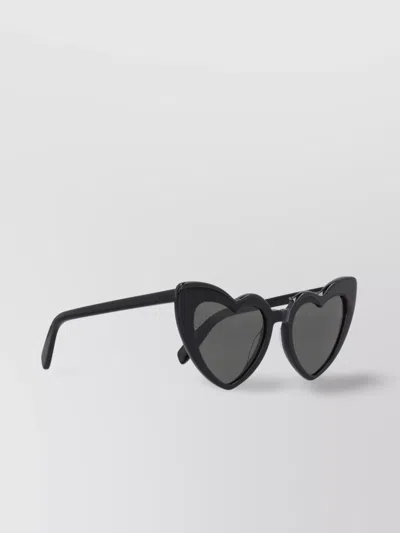 Saint Laurent Wave Heart Frame Sunglasses In Black