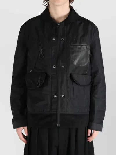 Junya Watanabe Oakley Reversible Zip-up Jacket In Black