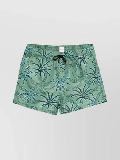 Paul Smith Mens Swim Short Palms In Green