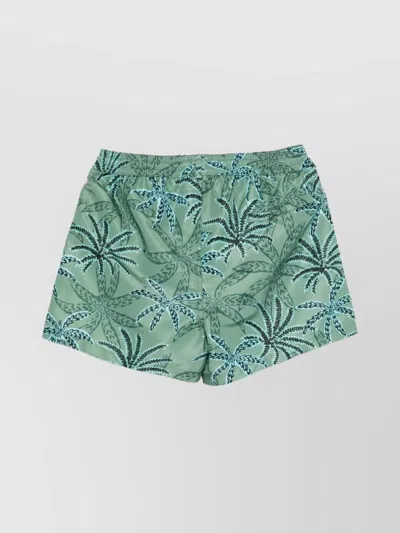 Paul Smith Mens Swim Short Palms In Green