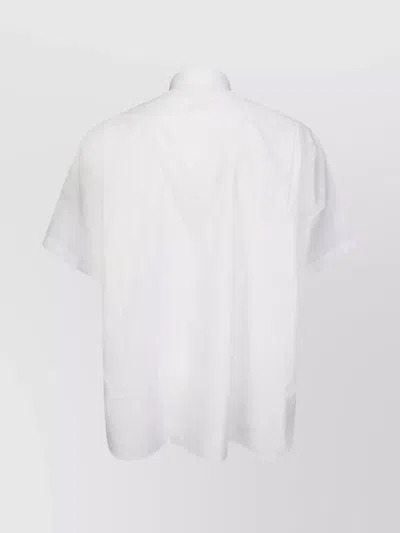 Comme Des Garçons Homme Deux Cotton Shirt With Button-down Collar And Pocket In White