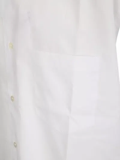 Comme Des Garçons Homme Deux Cotton Shirt With Button-down Collar And Pocket In White