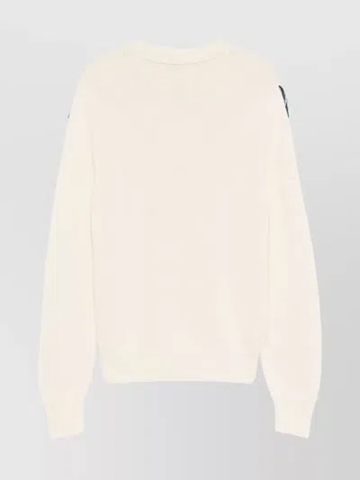 Namacheko Crewneck Sweater With Cut-out Diamond Pattern In White