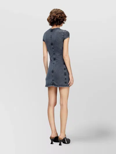 Diesel Mini Dress In Denim-look Jersey In Blue