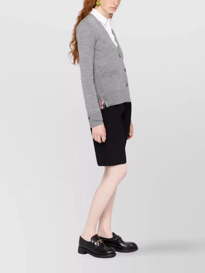 Thom Browne Classic Milano 4 -bar Cotton Cardigan In Gray