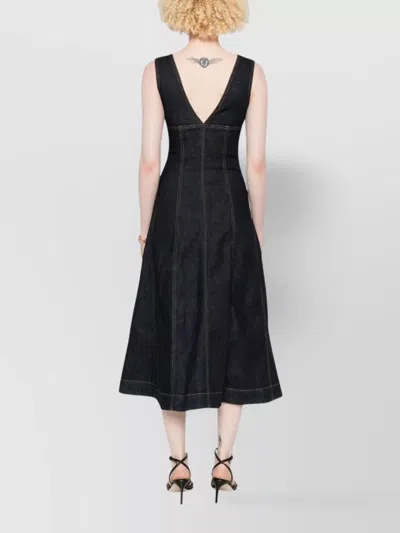 Self-portrait Self Portrait Denim Midi Dress In Black