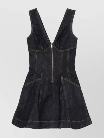 Self-portrait Self Portrait Women Indigo Denim Mini Dress In Black