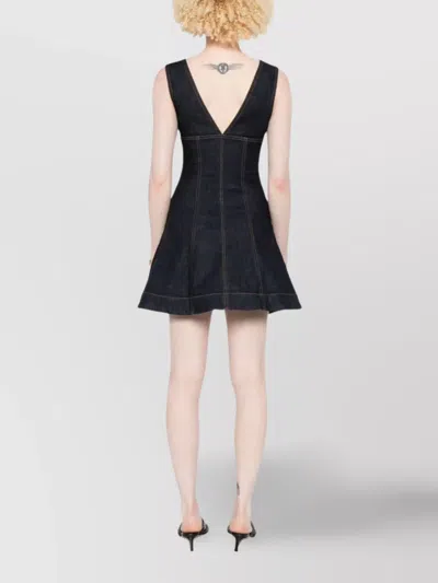 Self-portrait Self Portrait Women Indigo Denim Mini Dress In Black