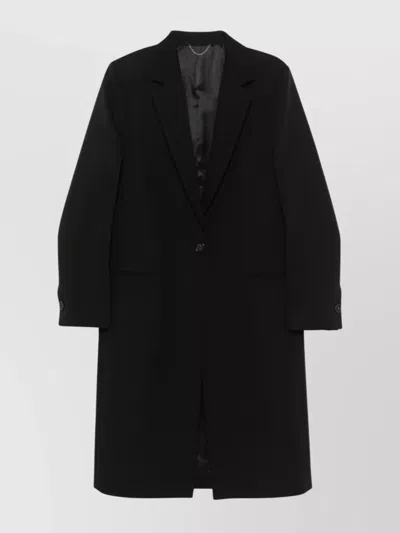 Totême Tailored Single-breasted Coat With Notched Lapels In Black