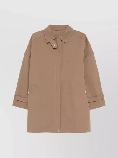 Totême Oversize Organic Cotton Trench Coat In Brown