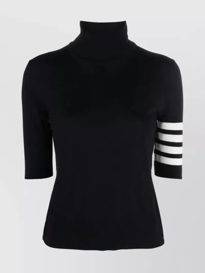 Thom Browne '4-bar' Black Wool Turtleneck Sweater