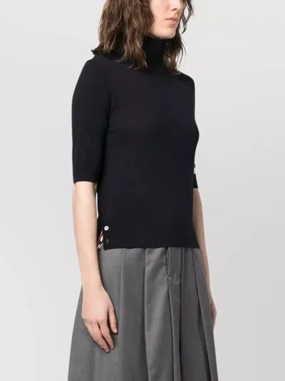 Thom Browne '4-bar' Black Wool Turtleneck Sweater