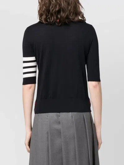 Thom Browne '4-bar' Black Wool Turtleneck Sweater