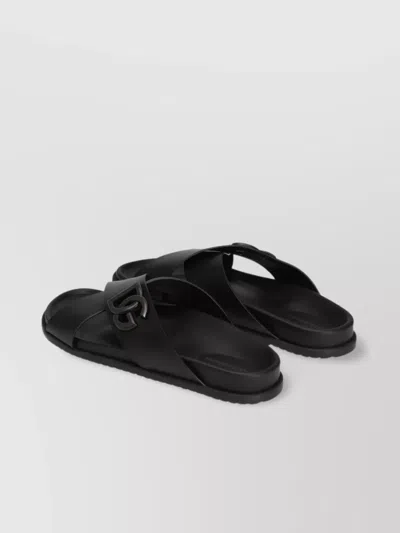 Dolce & Gabbana Calfskin Sandal In Black