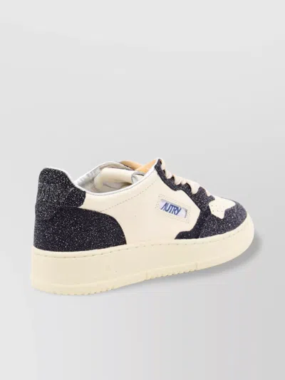 Autry Sparkling Low Top Sneakers With Perforated Toe In White