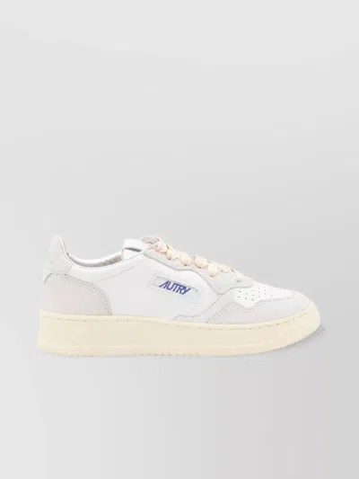 Autry Medalist Sneakers In Leather With Suede Inserts In Neutral