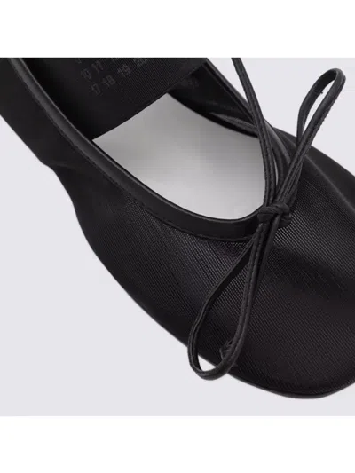 Mm6 Maison Margiela Black Polyamide Ballerinas With Delicate Bow Detail